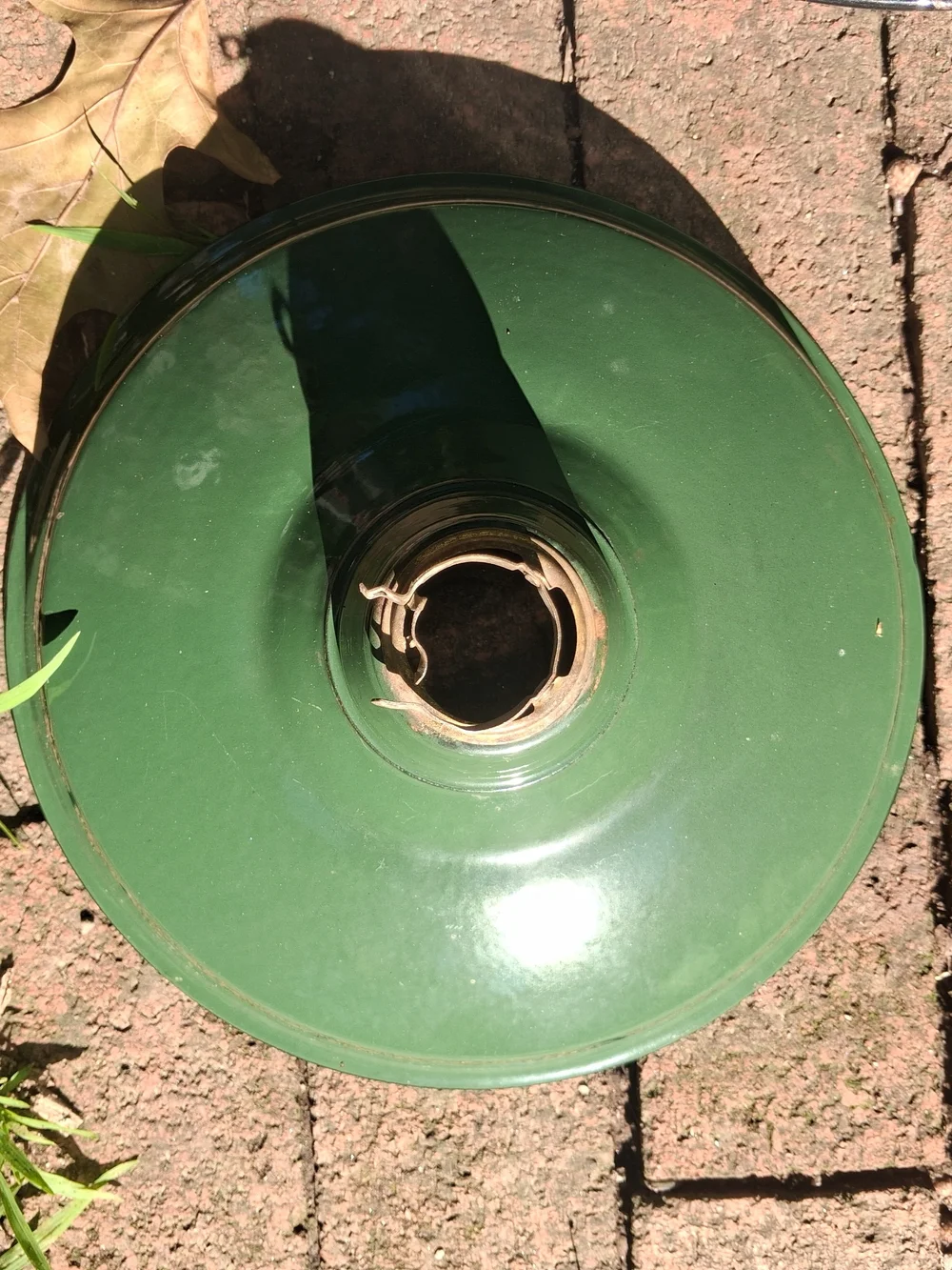 Vintage Green Enamel Porcelin Metal Industrial Shades
